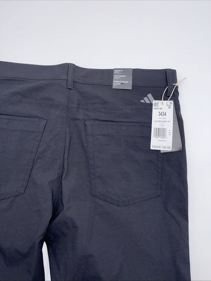 $100 ADIDAS Men's Ultimate 365  5-Pocket Tapered Golf Pants-Black -34W 34L-New