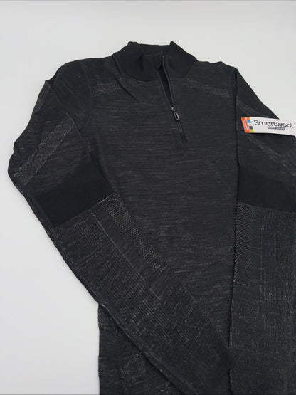 $140 Smartwool Women’s Intraknit Thermal Merino Base Layer 1/4 Zip-Black-Small