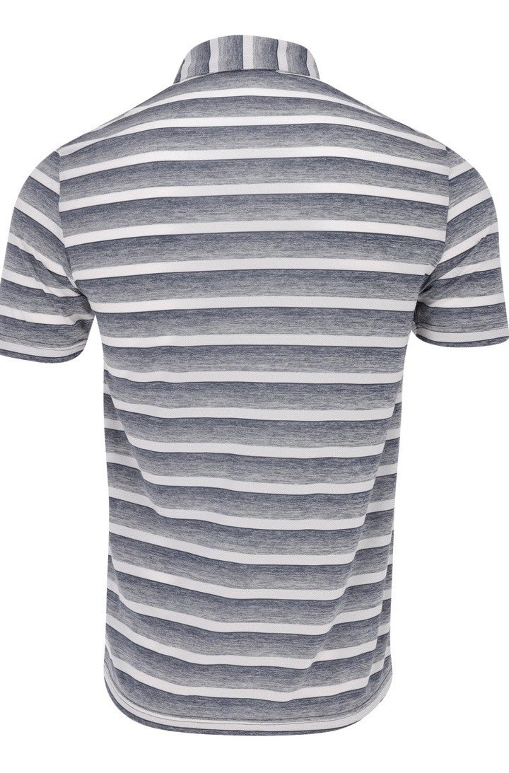 $60 Adidas Men’s Two Color Stripe Polo Shirt- Collegiate Navy-Size: Medium-New