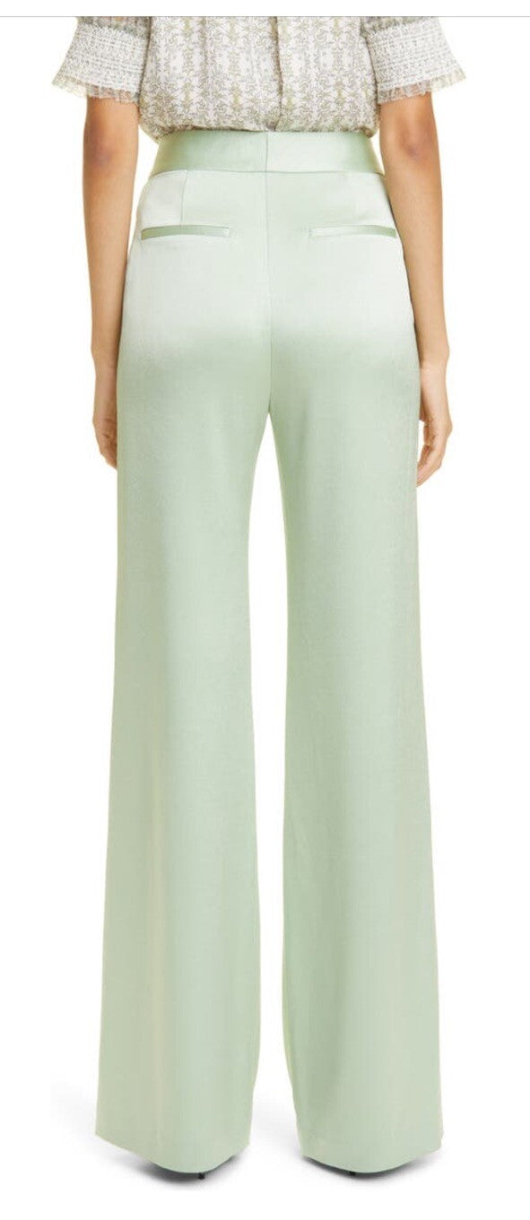 Alice + Olivia Women’s Deanna High-Waist Bootcut Pant-Green Tea-Sz: 2- New $395