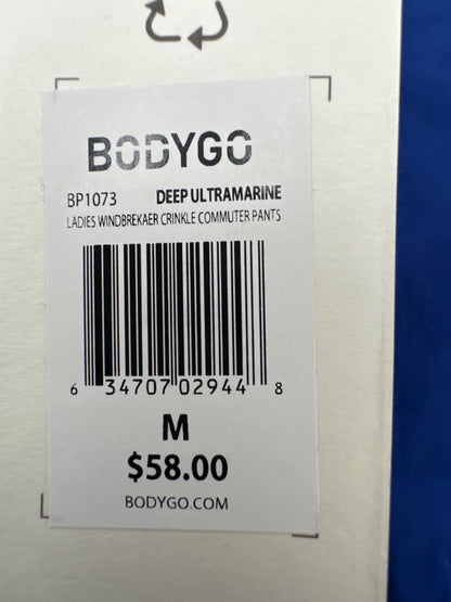 $58 BodyGo Women's Windbreaker Crinkle Commuter Pants - Blue - Medium - New