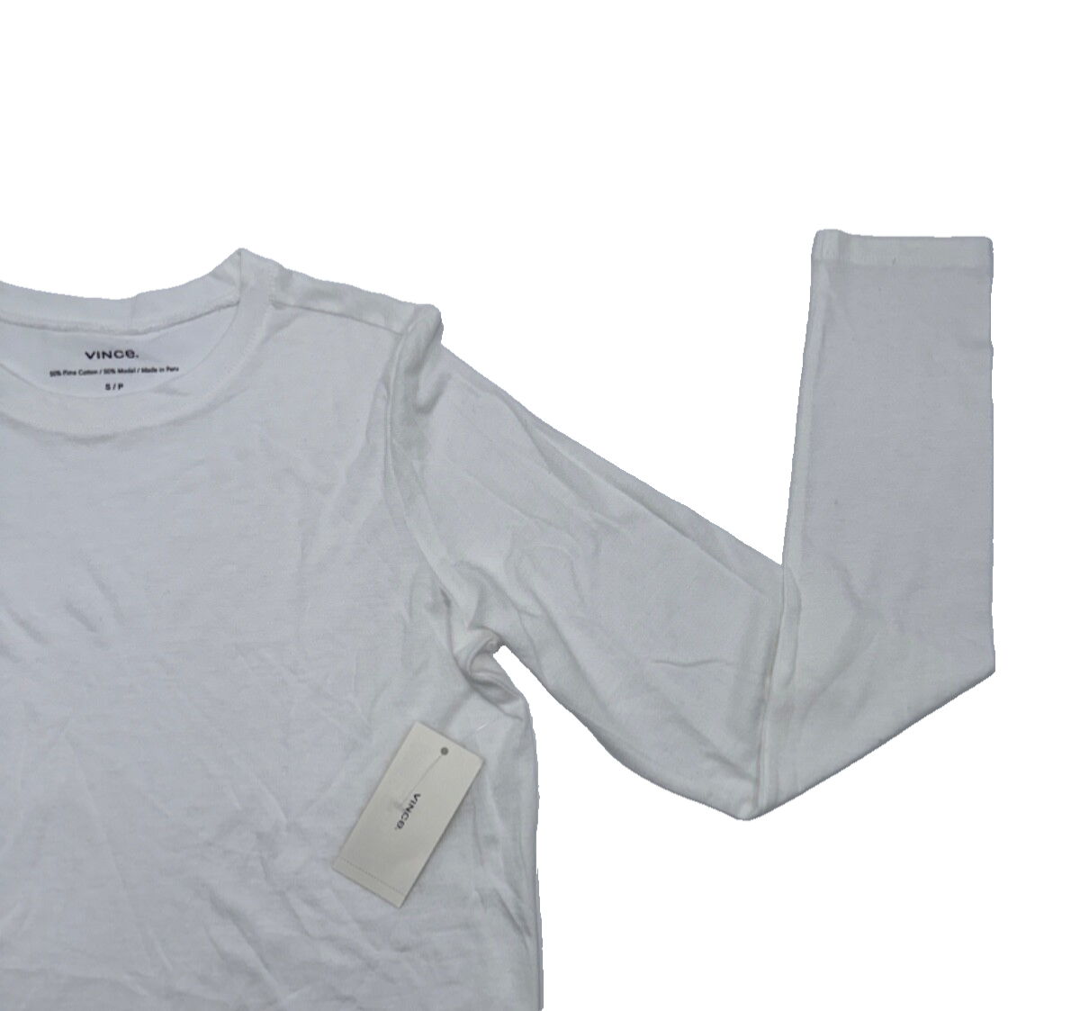 $98 Vince Women's Cotton Long Sleeve Shirt - White - Small - New With Tags