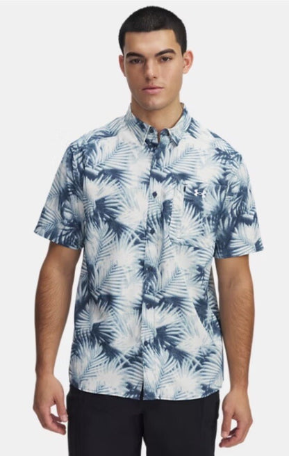 Under Armour Men's Dockside Short Sleeve Novelty Shirt Drift Tide-Blue-Medium