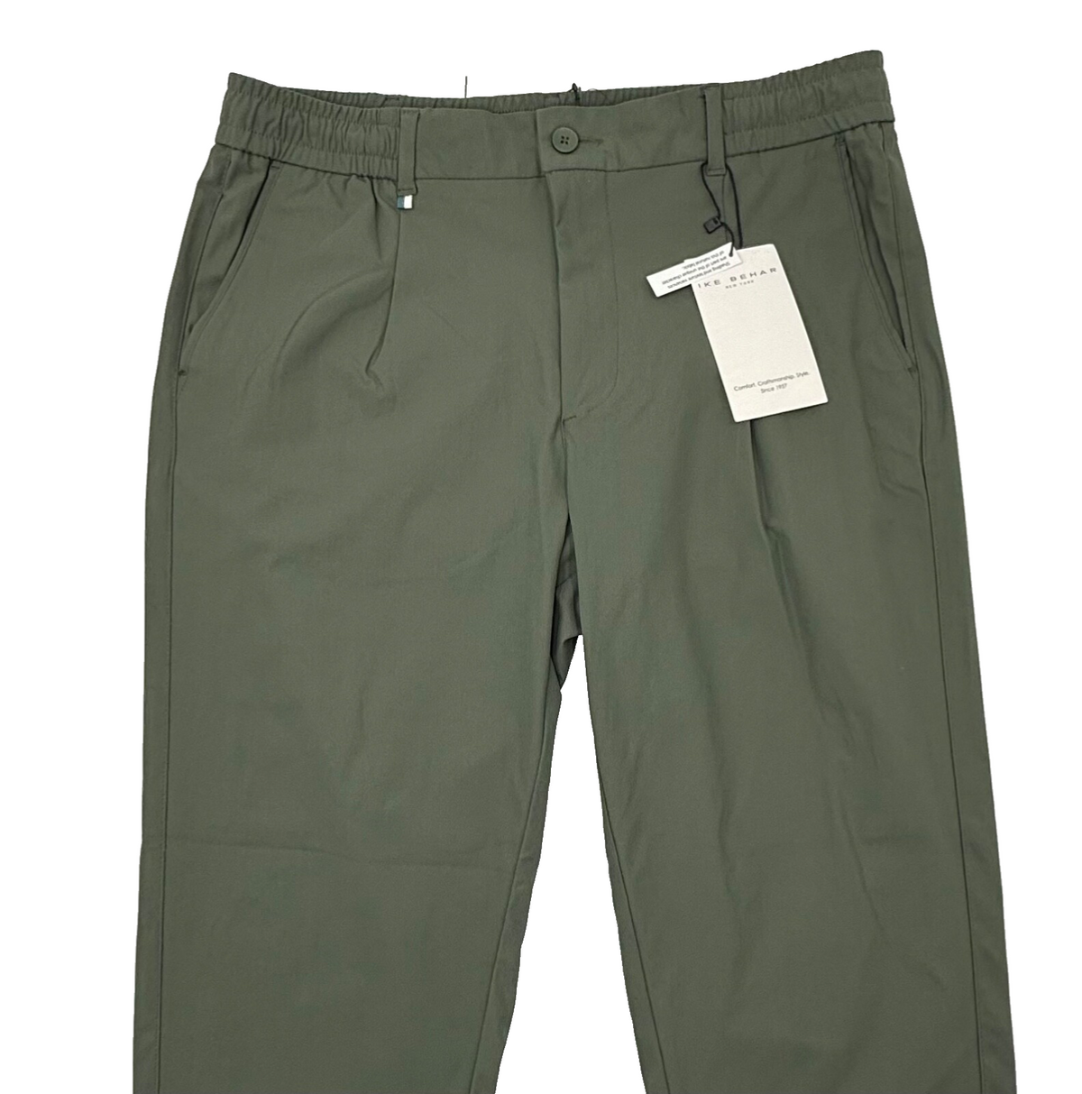 $95 Ike Behar Men’s- Drawstring Casual Pant-Moss Khaki - Large- New Tag