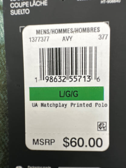 $60 Under Armour Men’s Performance 3.0 Monogram Polo - Hydro Green - Large - New