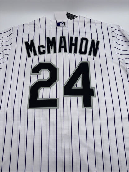 $135 Nike Mens Official Colorado Rockies Ryan McMahon #24 White Jersey-Large-New