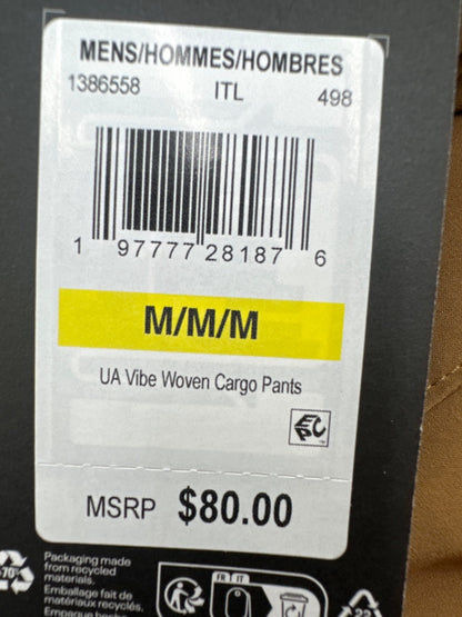 $80 Under Armour Men's Vibe Woven Cargo Pant Joggers - Brown - Medium - New