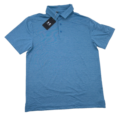 $75 Men's Under Armour Golf Playoff 3.0 Heather Polo - Cosmic Blue - Small -New