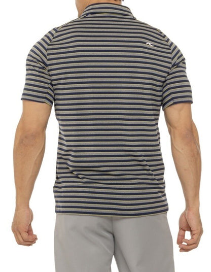 $99 Kjus Men’s Soren Golf Polo Striped Performance Shirt- Navy -Size: 50/Medium
