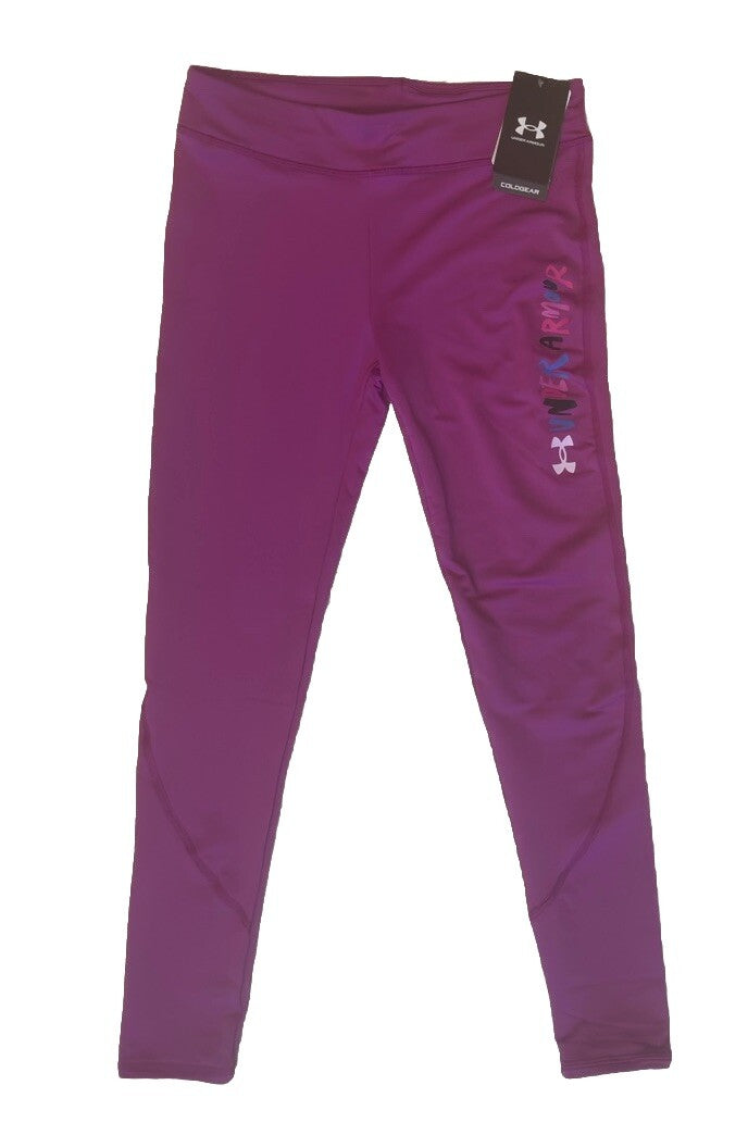 $45 Under Armour Youth Girl’s Cold Weather Leggings Kids- UA Purple- Youth Large