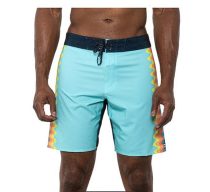 $60 Billabong D Bah Placement 19" Board Shorts - #43860-Multi Teal-Size: 30W-New