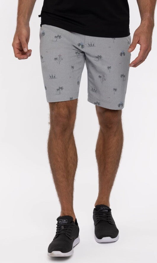 $89 Travis Mathew Men’s Straight Shot 9” Shorts - Heather Sleet- 30W - NWT