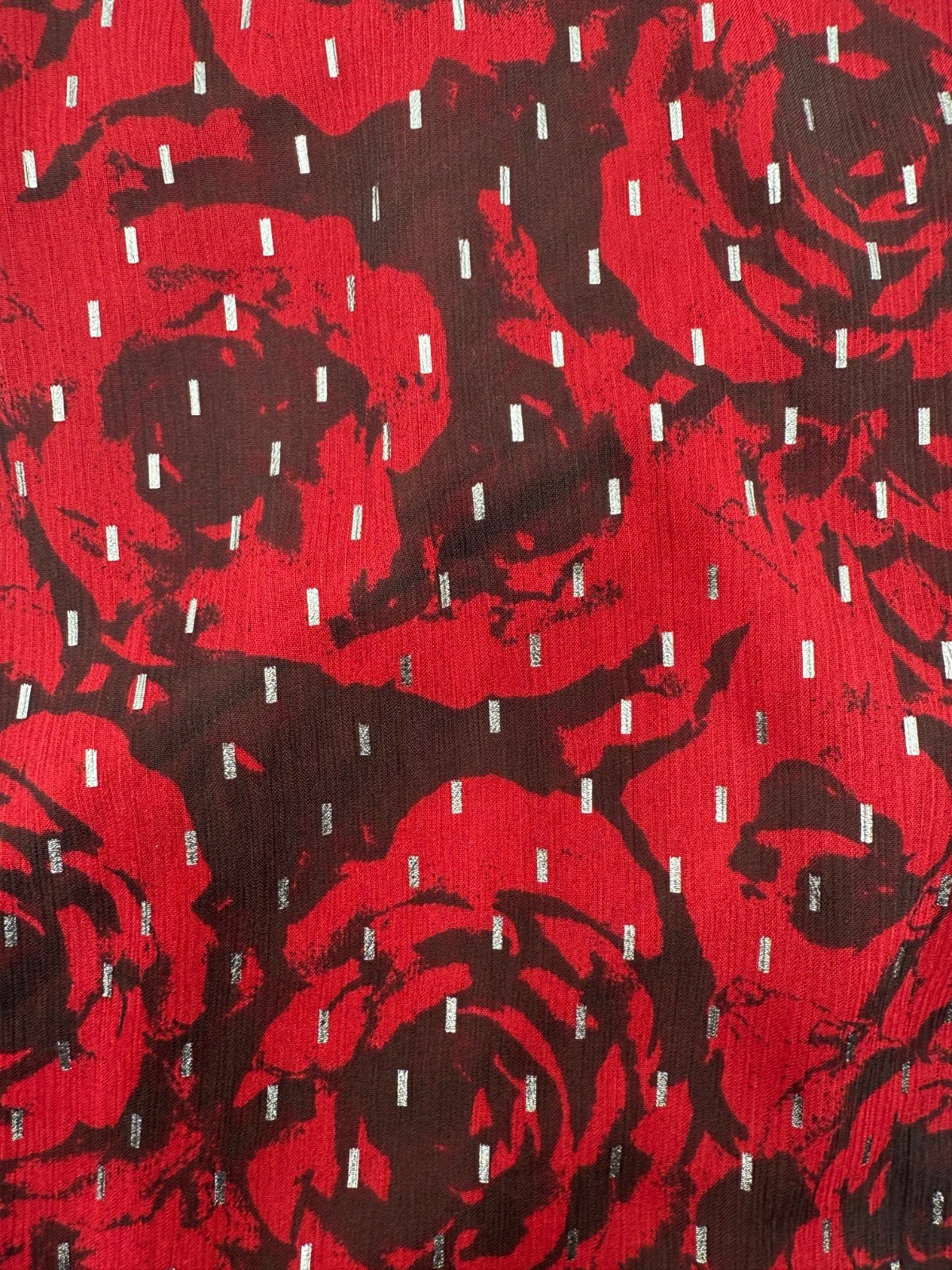 $48 Simply Vera Wang Women’s-Ruffle Trim Halter Top- Red Floral- Small-New Tag