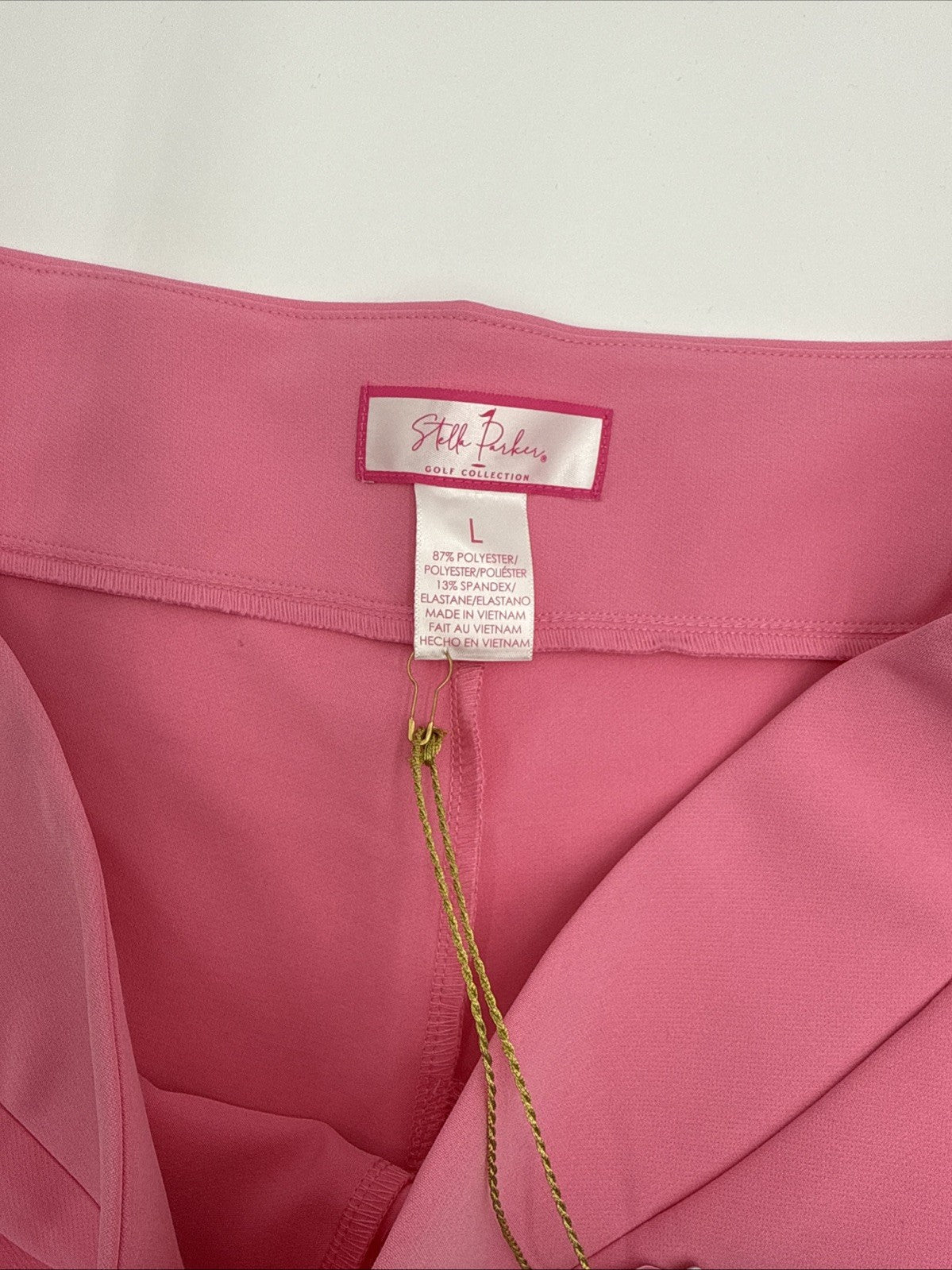 $54 Stella Parker Women’s GOLF 9” Stretch Golf Short- Pink Panther-Large- New