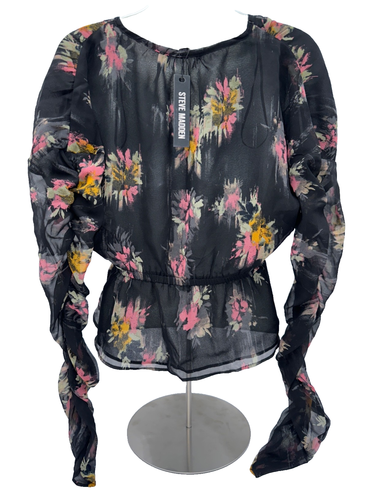 $69 Steve Madden Women's Chiffon Top - Black - Medium - New With Tags