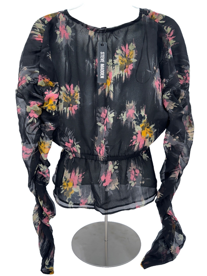 $69 Steve Madden Women's Chiffon Top - Black - Medium - New With Tags