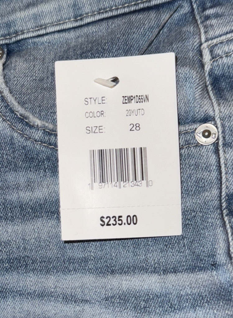 $235 AG Women’s Farrah Boot Crop Denim- 20 Years Undertow Destructed- Size 28