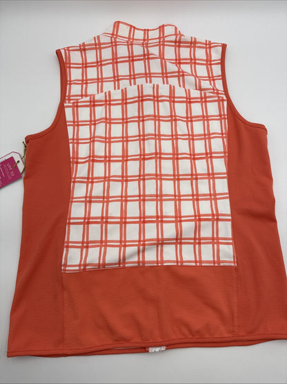 $89 Stella Parker Women's Mock Neck Vest - Window Pane Plaid - Small- New