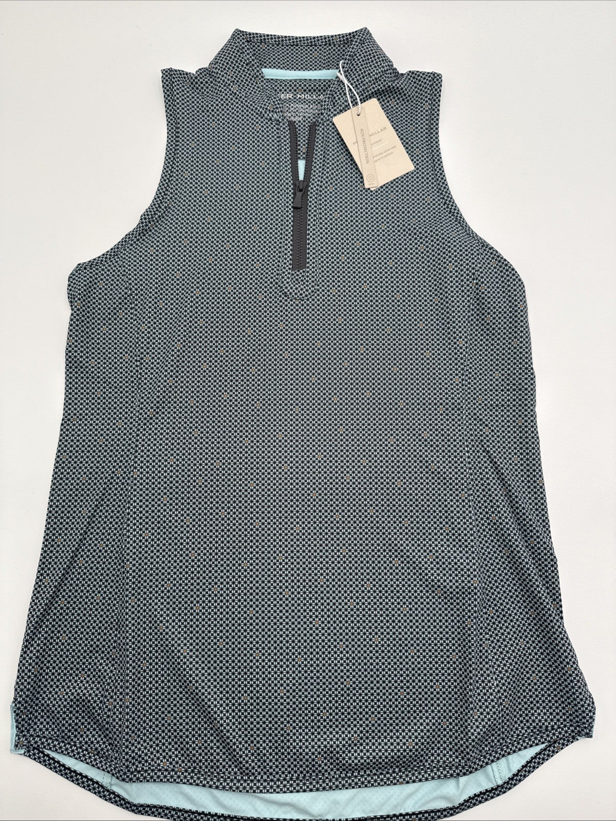 $95 PETER MILLAR Women’s Shirley Sleeveless Zip Polo-Graphite -SIZE: XSmall -New