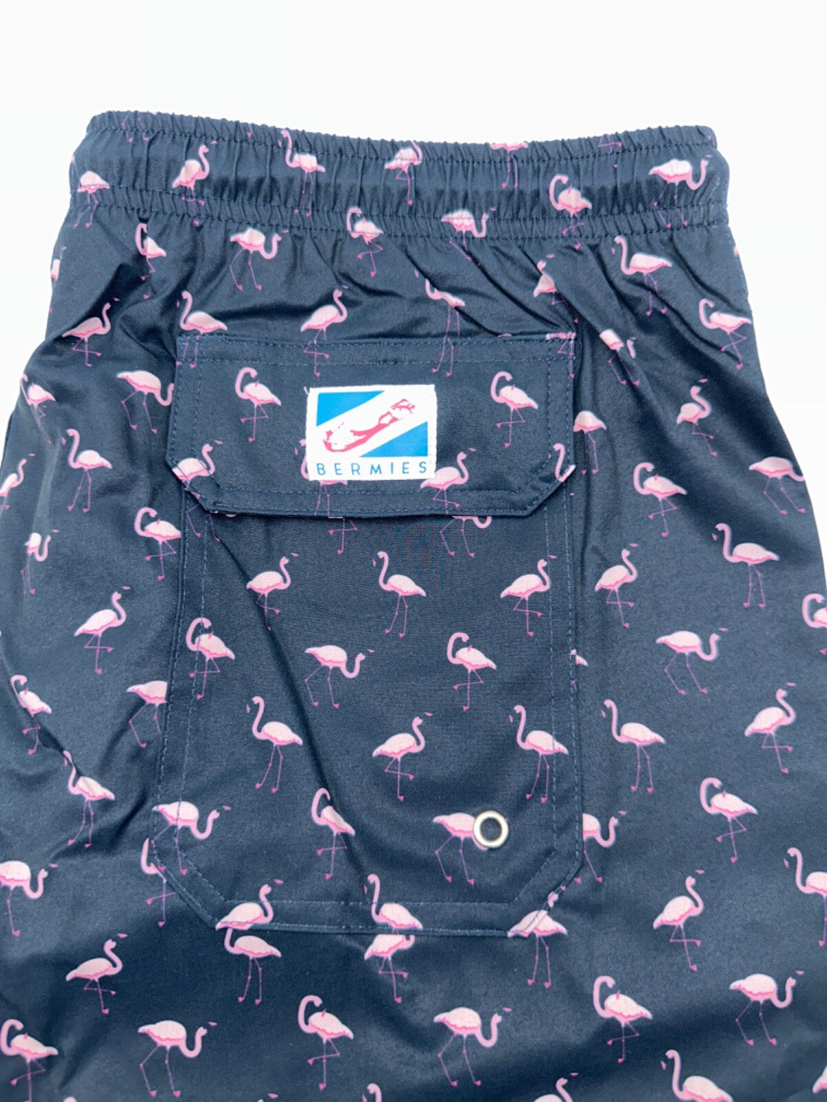 $55 Bermies Men’s 4.5” Swim Trunks-Flamingo 2.0 -Dark Blue- Large- New with tags