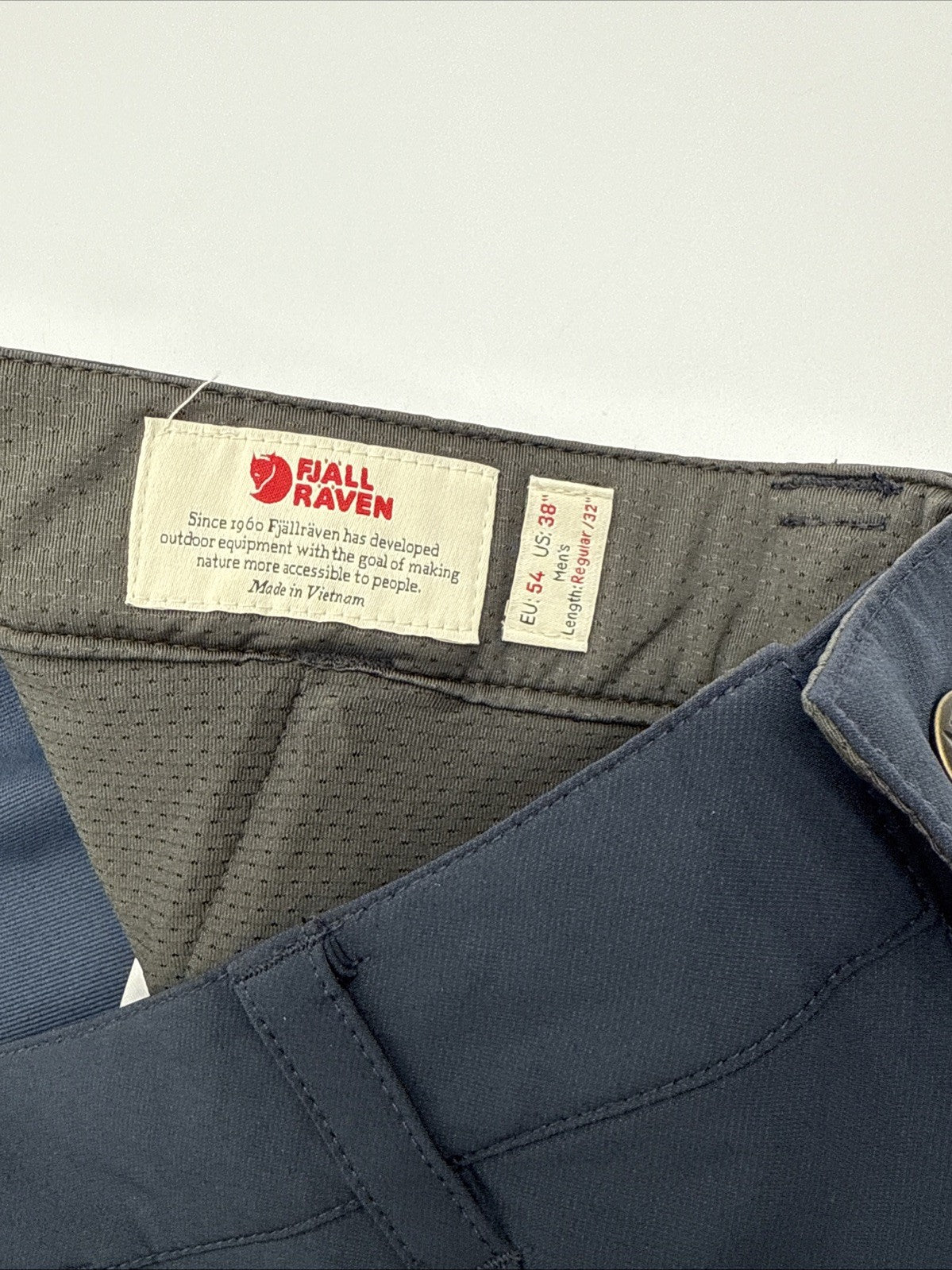 $175 Fjall Raven Men’s Abisko Trail Stretch Trousers - Dark Navy -38W x 32L-New