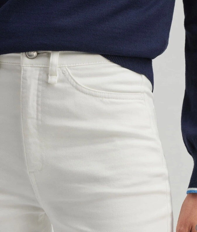 $150 Peter Millar Women's Karlie Stretch Sateen High Rise Pant -White-Size 8-NEW