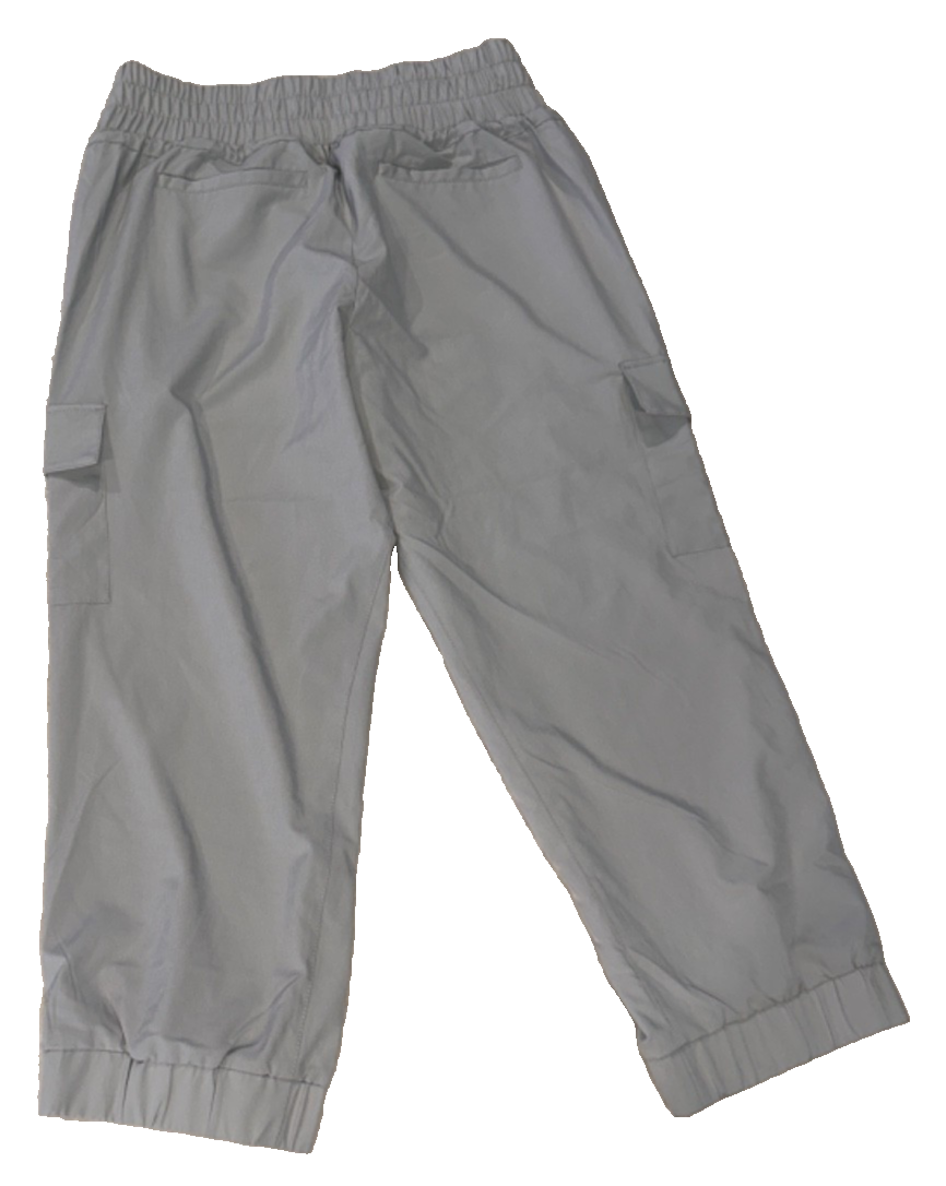 $58 Kyodan Women’s Drawstring Waist Capri Cargo Pants - Dove - Small - New