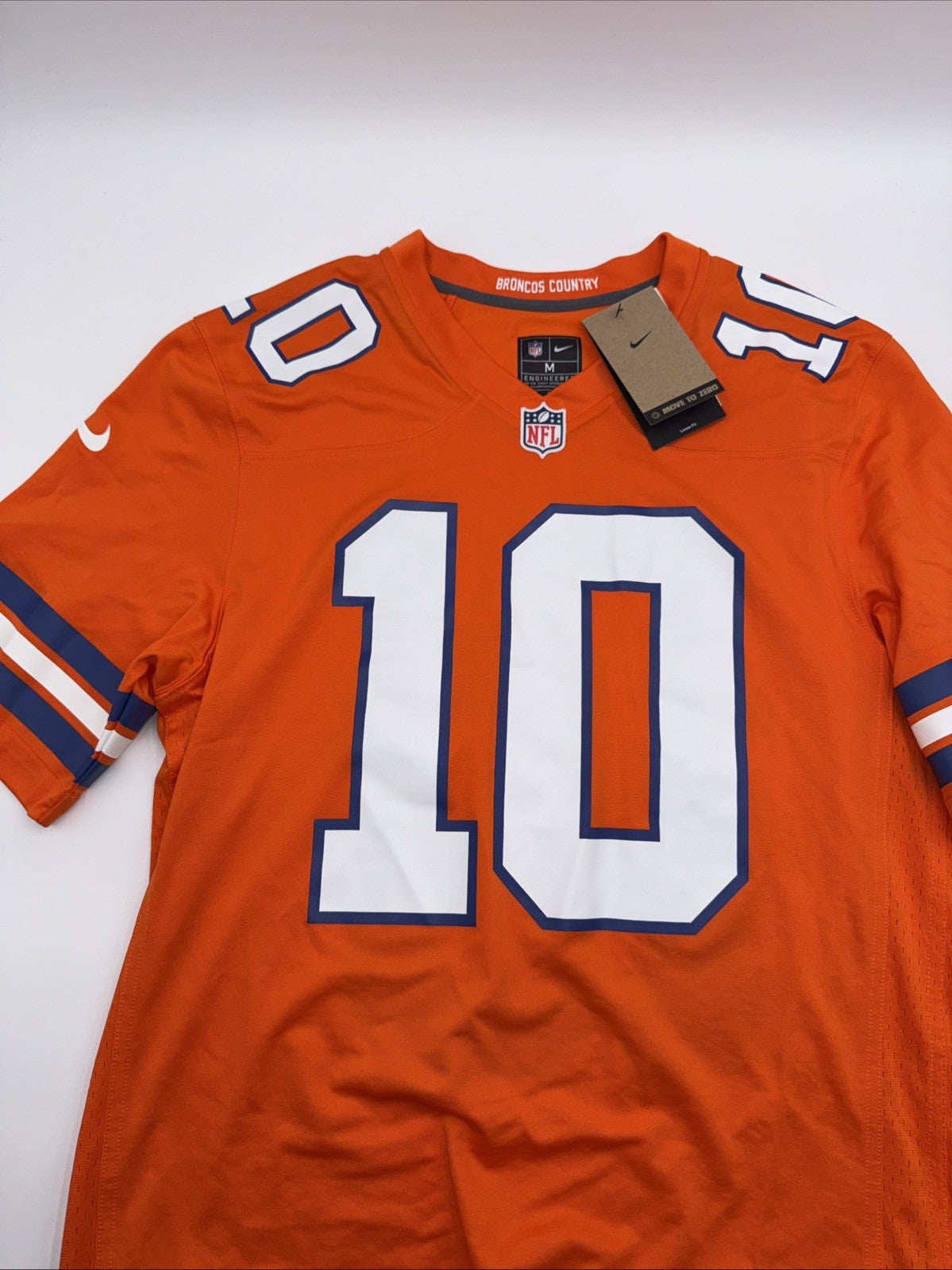 Nike men’s Bo Nix Denver Broncos Mile High 1977 Throwback Jersey-Orange-Medium