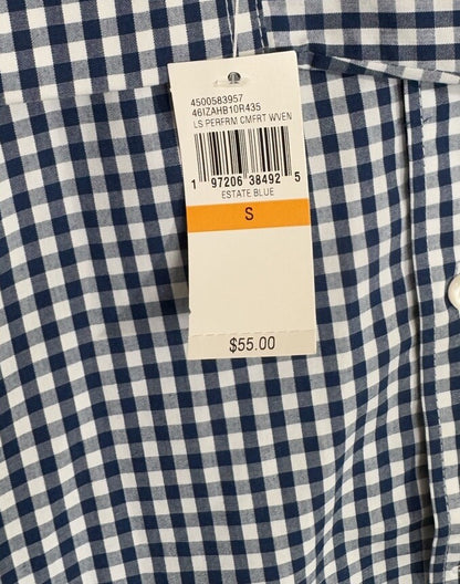 IZOD Men’s Classic Plaid Button-Down Shirt - Blue Estate - Small