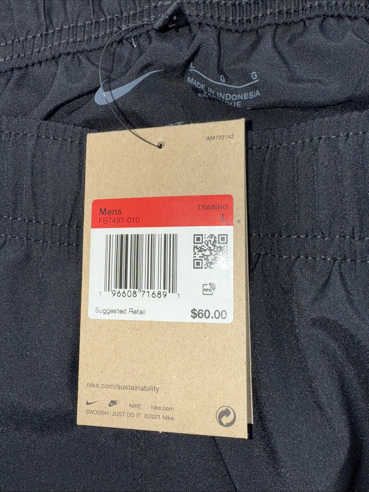 $60 Nike Form Tapered Versatile Pants Lightweight Jogger FB7497-Black-Large-New
