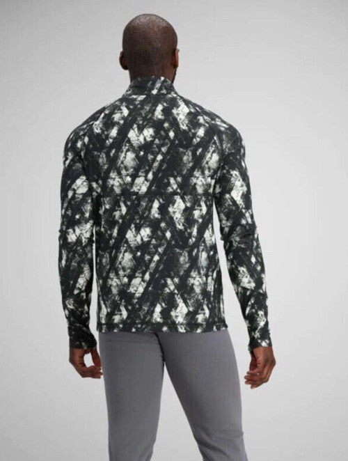 $119 Obermeyer Men’s Flex 1/4-Zip Mid-Layer Top- Descent Black/White - Medium