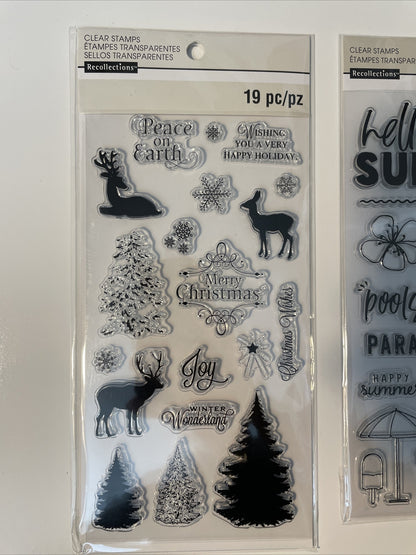 Lot Of 3 Recollections Poly Clear Photopolymer Stamps - Combo Lot
