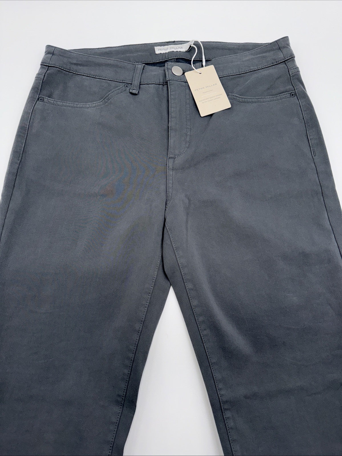 $130 Peter Millar Women's Karlie Stretch Sateen High Rise Pant-Iron-Size: 6 -NEW