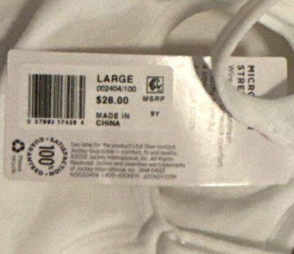 Jockey Modern Women’s MicroStretch Seamfree Cami Strap Bralette 2404 White-Large
