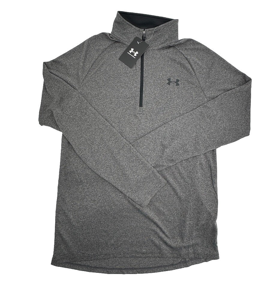 Under Armour Men’s Tech 2.0 Half Zip Long Sleeve Performance Shirt- Grey- Small