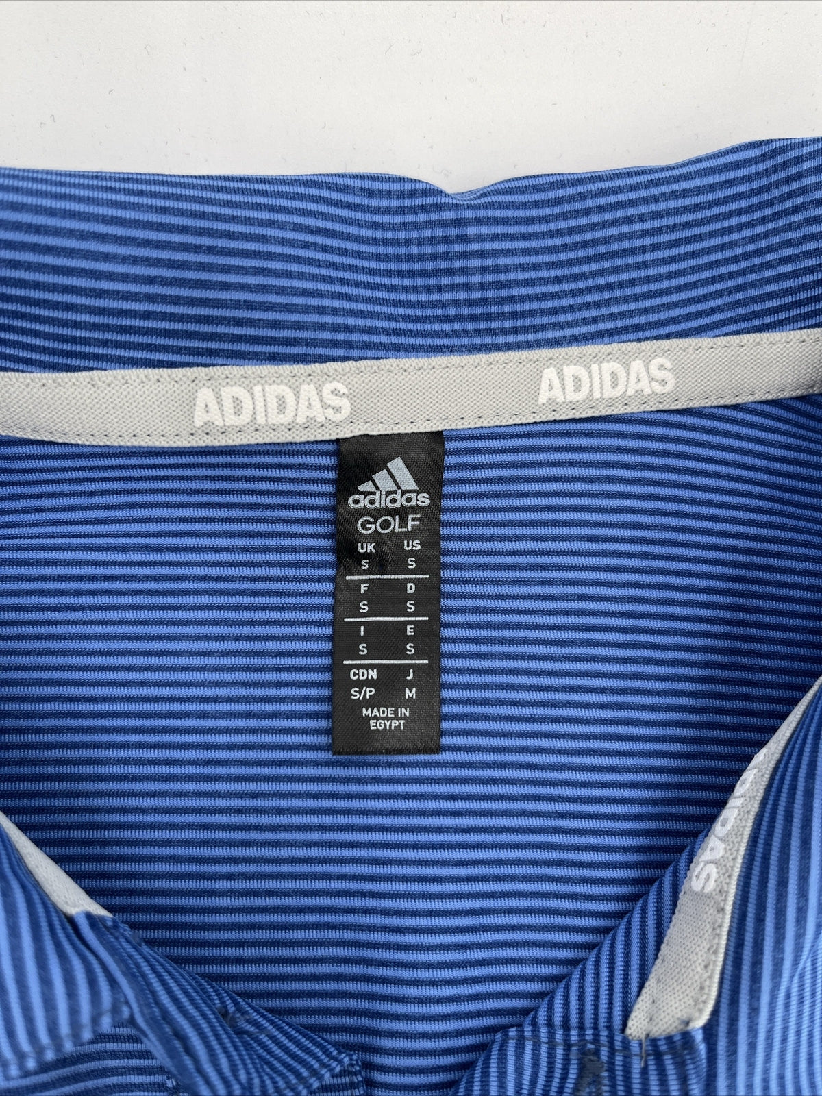 $65 Adidas Men’s Ottoman Pencil Stripe Polo Shirt ADVR0875-Crew Blue-Small-New