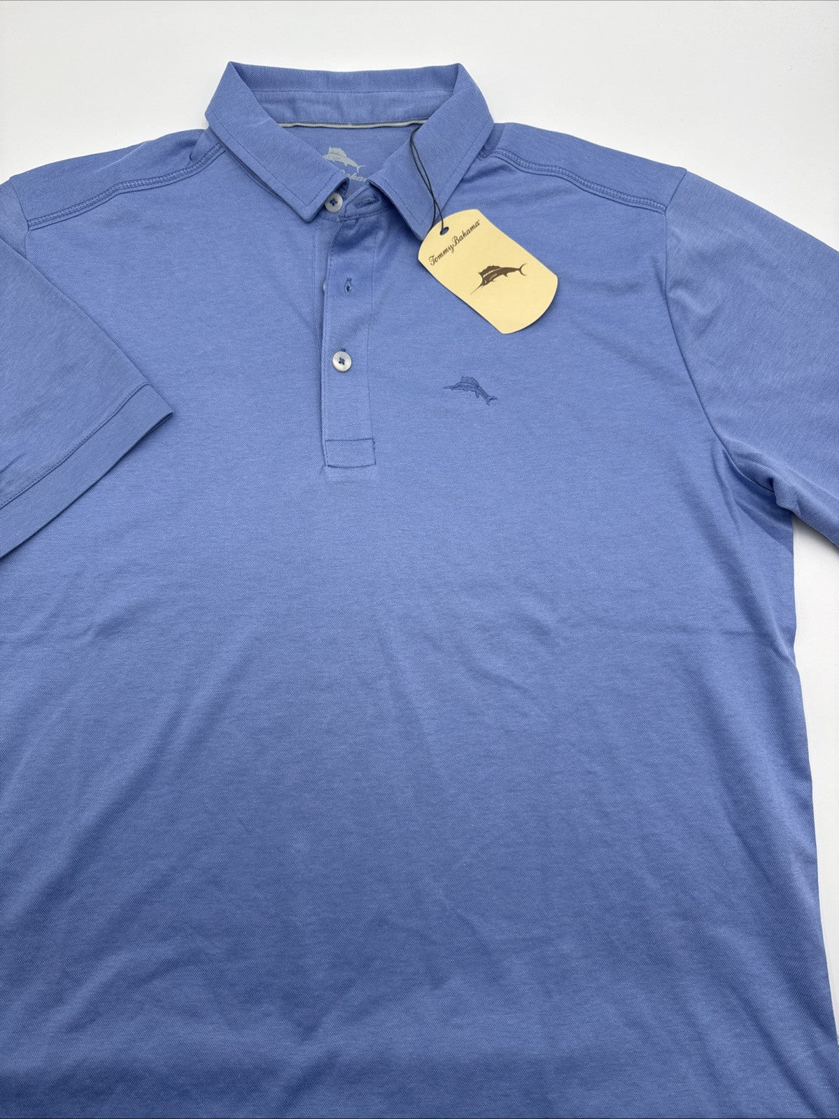 $100 Tommy Bahama Men’s Soft Polo Shirt ST227527SR- Rococo Blue-Medium-NEW