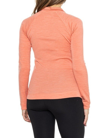 $115 Smartwool Women’s 1/4 Zip Thermal Pullover Merino Wool-Sunset Coral -XSmall