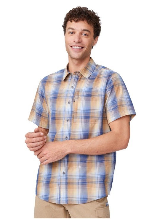 $75 Free Country Men's Excursion Short Sleeve Poplin Shirt- Cider- Size: Medium