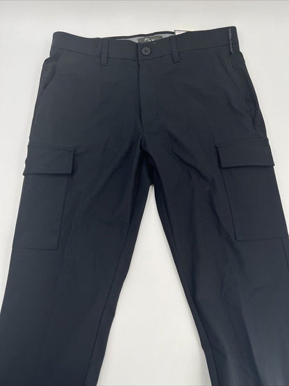 FLX Men’s Premium Slim Cargo Pants- Black- 32W 32L - New Tags