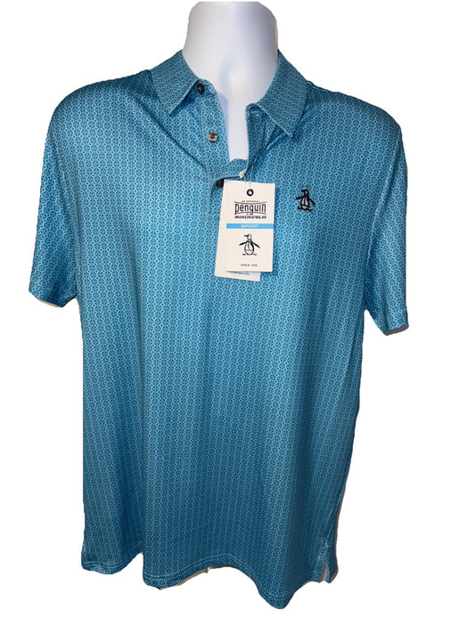 $90 Penguin By Munsingwear Men’s Sport Polo - Aquarius - Large- New With Tags