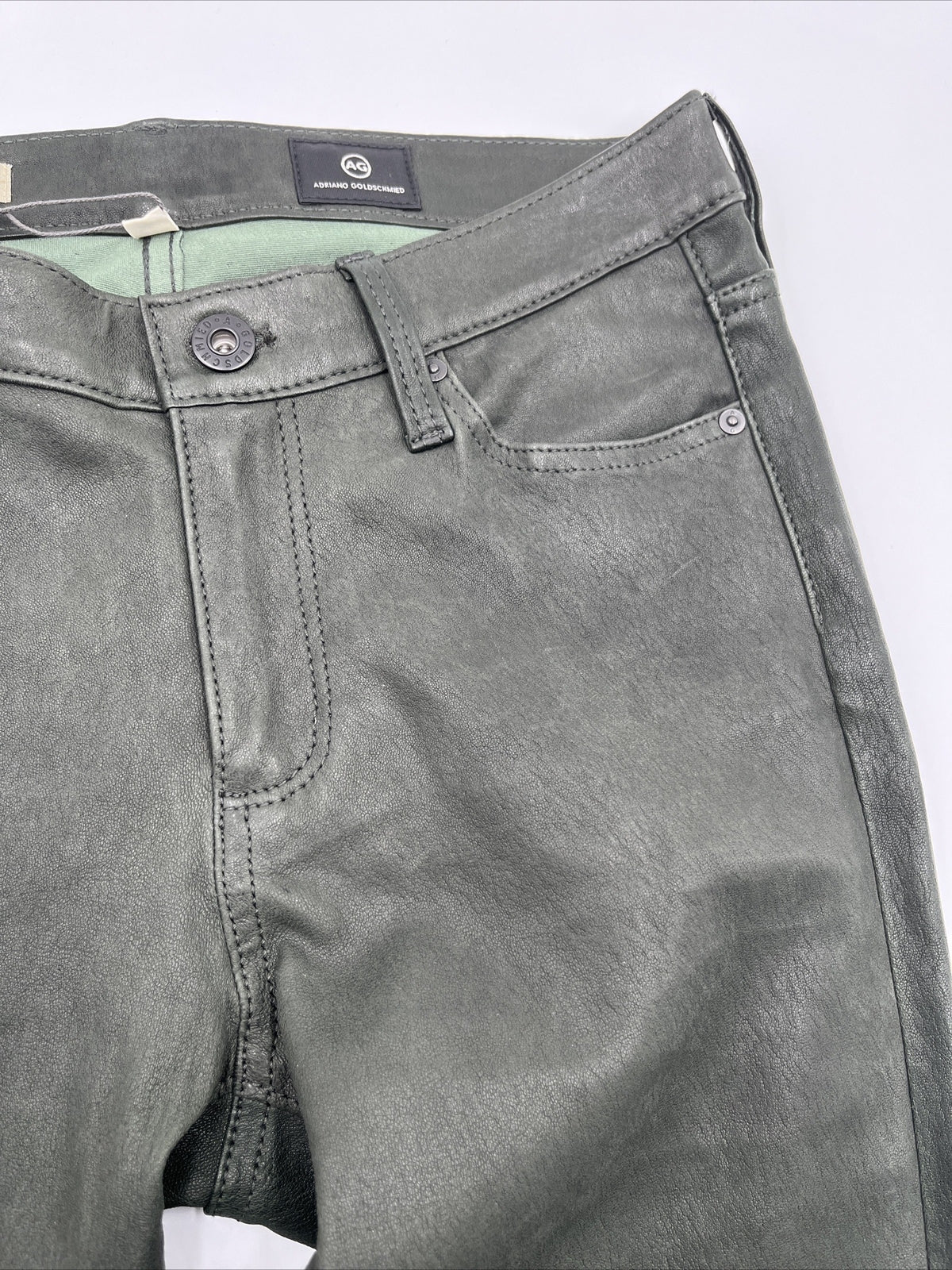 $975 Adriano Goldschmied AG Women’s The Legging Super Skinny Pants-Olive-27W-NEW