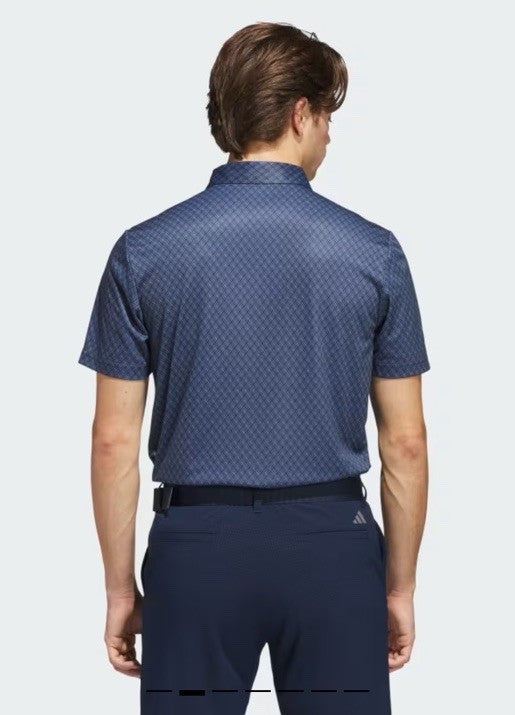 $65 Adidas Men's Core Allover Print Golf Polo Shirt- Collegiate Navy- Medium-New
