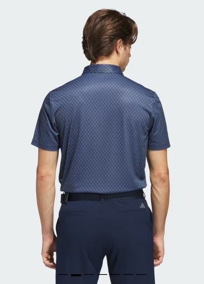 $65 Adidas Men's Core Allover Print Golf Polo Shirt- Collegiate Navy- Medium-New