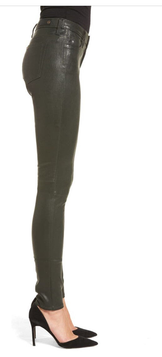 $975 Adriano Goldschmied AG Women’s The Legging Super Skinny Pants-Olive-27W-NEW