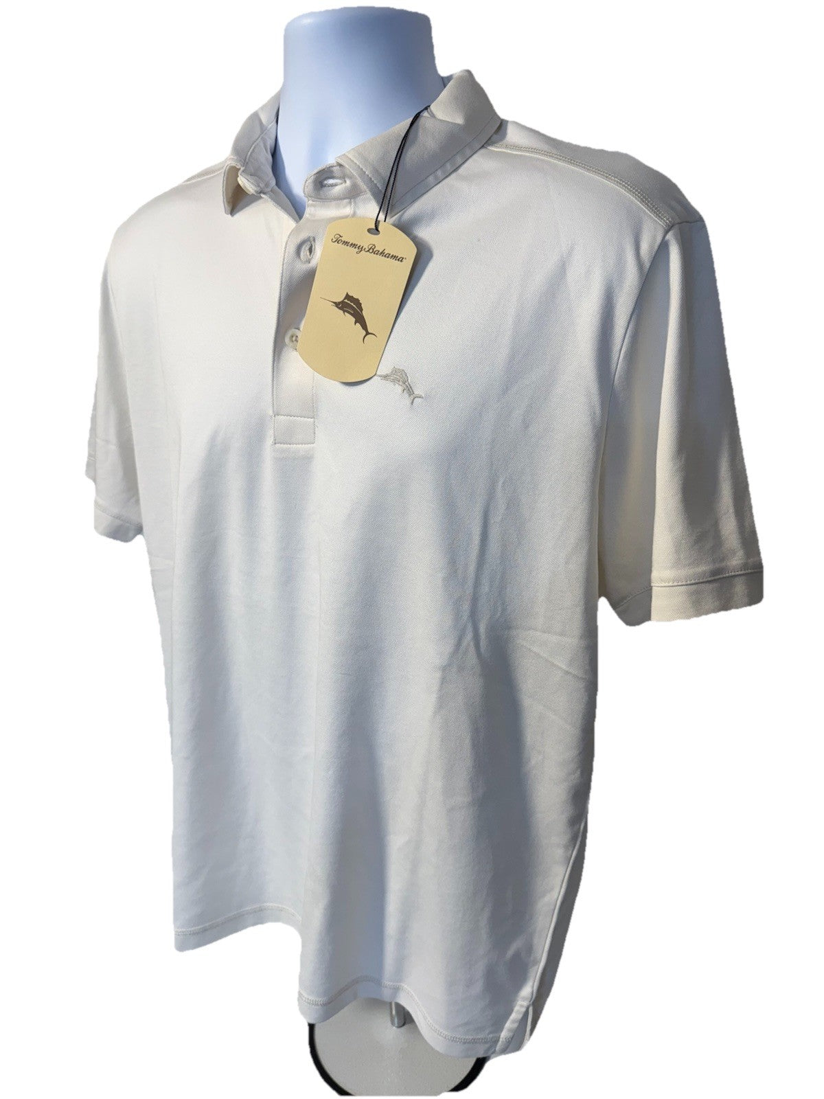 $100 Tommy Bahama Men’s Playa Soft Polo Shirt - Coconut Cream -Medium-NEW