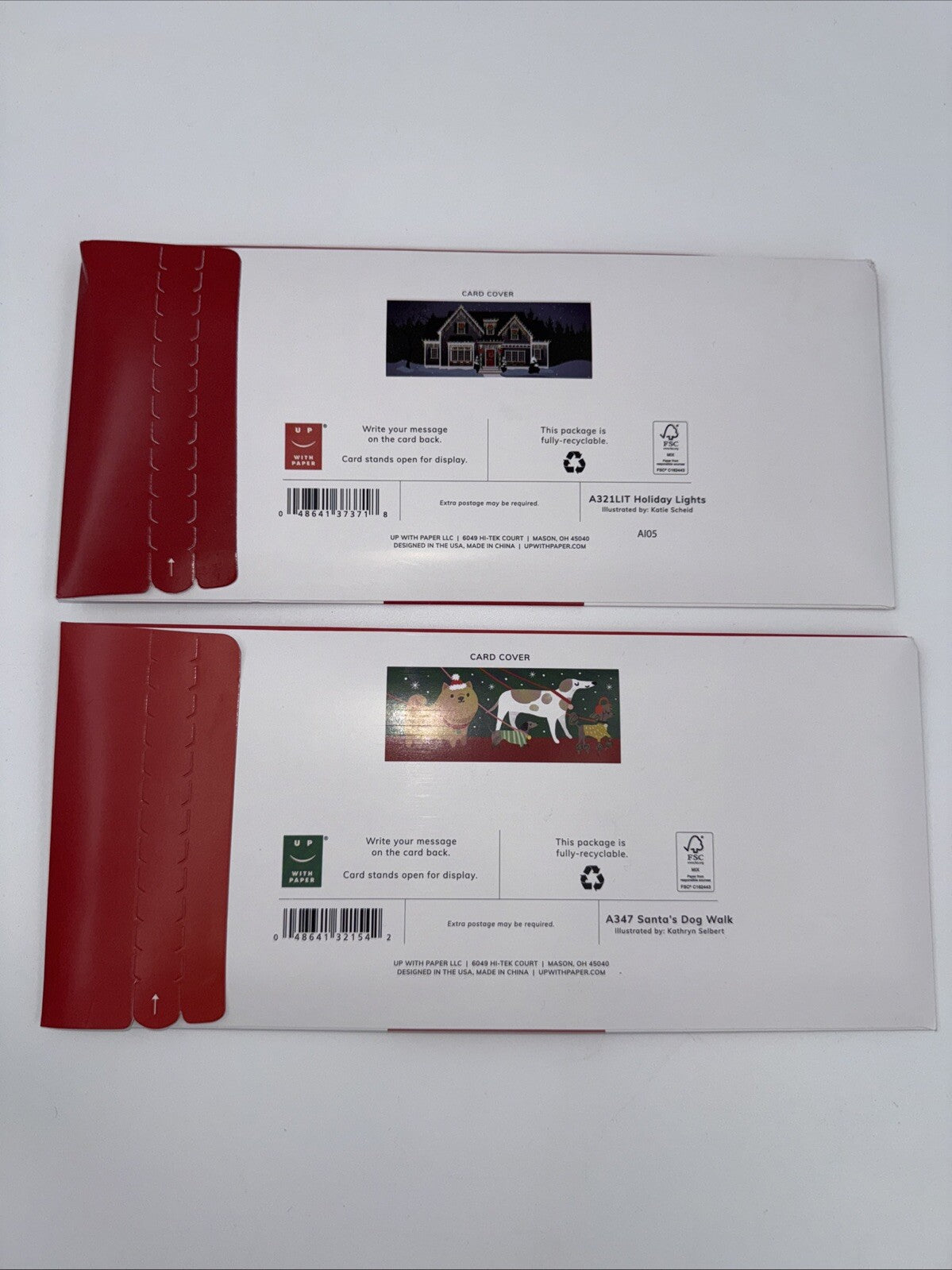 Lot Of 2 Up With Paper 3D Pop-Up Christmas Cards- Combo B- Over $30 Retail!