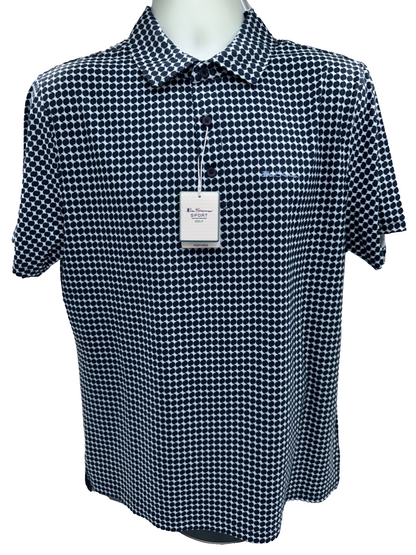 $80 Ben Sherman Men’s 3 S/S Tech Jersey Polo Shirt - Navy/Marine - Large- New