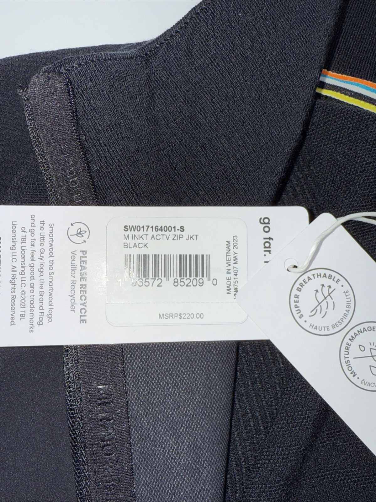 $220 Smartwool Men's Intraknit Full Zip Jacket - Black - Small - New With Tags