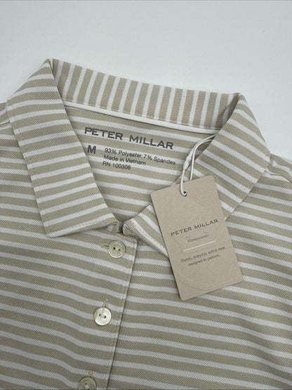 $90 Peter Millar Women’s Banded Striped  Sleeveless Top- Stone/White- Medium-New